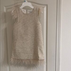 Rare Editions Sparkling Cream Sleeveless Dress